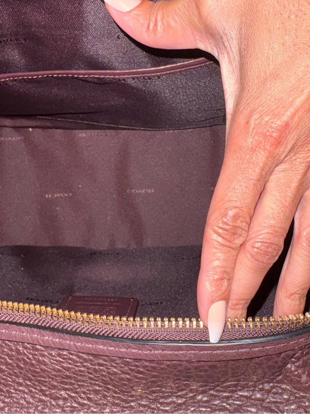 Coach Dreamer 36 with Border Rivets Oxblood Leather Satchel (charms not include) - Picture 9 of 11